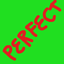 a hand is pointing at the word perfect