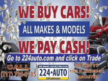 a poster that says we buy cars all makes & models we pay cash