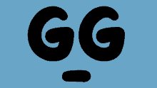 a blue background with the letter gg in black letters