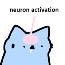 a drawing of a cat with the words neuron activation on the bottom
