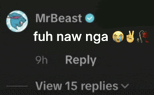 a screenshot of a reply from mrbeast shows that he has viewed 15 replies