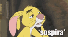 a cartoon of a rabbit with the word sospira on the bottom right