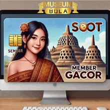 a computer screen with a woman on it and the words member gacor on it