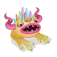 a cartoon monster with horns and a crown of crystals