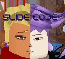 a video game called slide code has two faces on it