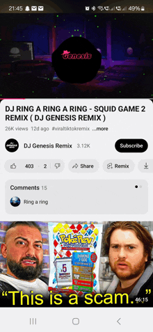 a screenshot of a video called dj genesis remix