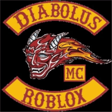 a logo for the diabolicus roblox mc with a devil head on it