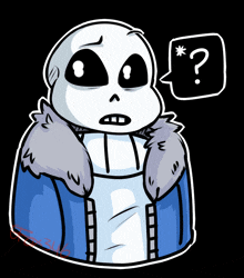 a drawing of a skeleton with a question mark