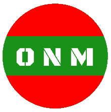 a green and red circle with the letter nm in white