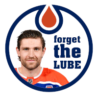 a man in an orange jersey is in a circle with the words forget the lube