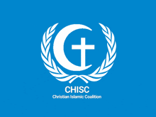 a blue background with a logo for the chisc christian islamic coalition