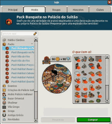 a screenshot of a game that says pack banquete no palacio do sulto