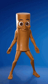 a cartoon character made out of a wooden stick is dancing
