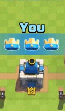 a clash of clans game is being played with a castle and crowns