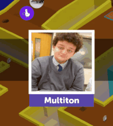 a picture of a young man with the name multiton on the bottom