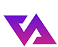 a purple and purple triangle with the letter a inside of it .