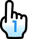 a hand is pointing up with the number one on it .