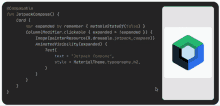 a computer screen shows a jetpack compose program