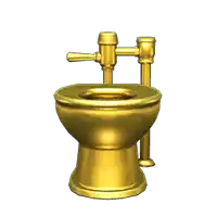 a gold toilet on a white background that looks like a candle