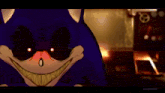 a cartoon drawing of sonic the hedgehog with a big smile