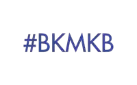 a blue logo with the hashtag #bkmkb