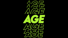 a black background with neon green letters that say age