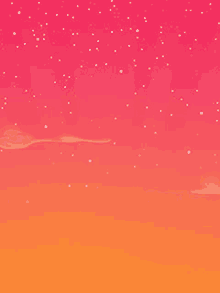 a cartoon illustration of a sunset sky with clouds and stars .