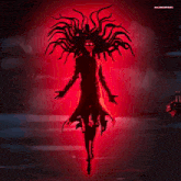 a drawing of a woman with a red background and the words maximoffgifs below it
