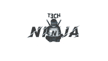 a logo for t3ch ninja shows a ninja with a laptop