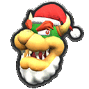 a cartoon character wearing a santa hat and a beard .