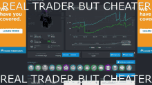 a real trader but cheater advertisement with a screenshot of a player profile