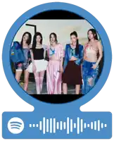 a spotify sticker with a picture of a group of women