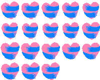 a repeating pattern of pink and blue hearts with hands hugging them