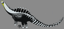 a black and white drawing of a dinosaur with the year 2013