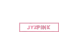 a pink and white sign with the word jyzpink on it