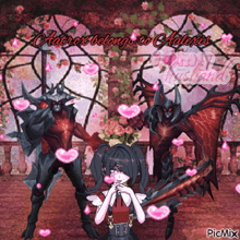 a picture of a girl surrounded by monsters with the words " advisor belongs to alderas "