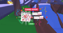 a game that has a game over message on it