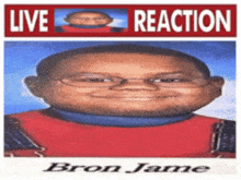 a picture of a boy with the name bron jame on the bottom