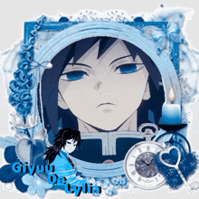 a picture of a boy with the name giyuu de lylia on the bottom