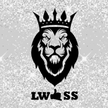 a black and white logo of a lion with a crown and the words lw ss below it