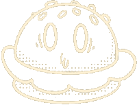 a cartoon drawing of a hamburger with a smiley face