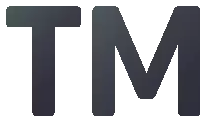 a pixelated image of the word tm with a white background