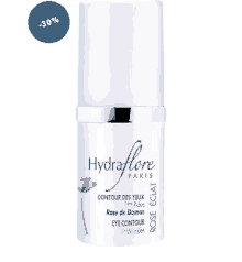 a bottle of hydraflore paris contour des yeux rose de damas eye contour