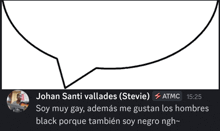 a speech bubble with the name johan santi vallades at the top