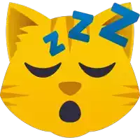 a yellow cat sleeping with zzz letters on its head