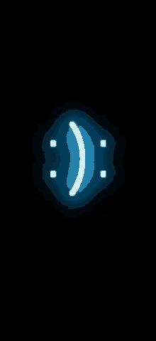 a blue glowing smiley face on a dark background