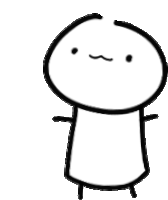 a black and white drawing of a person with a smiley face .