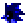 a pixel art drawing of a blue object on a white background