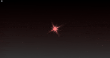 a red star is shining in the dark sky