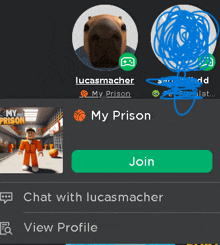 a screenshot of lucasmacher 's profile with a green join button